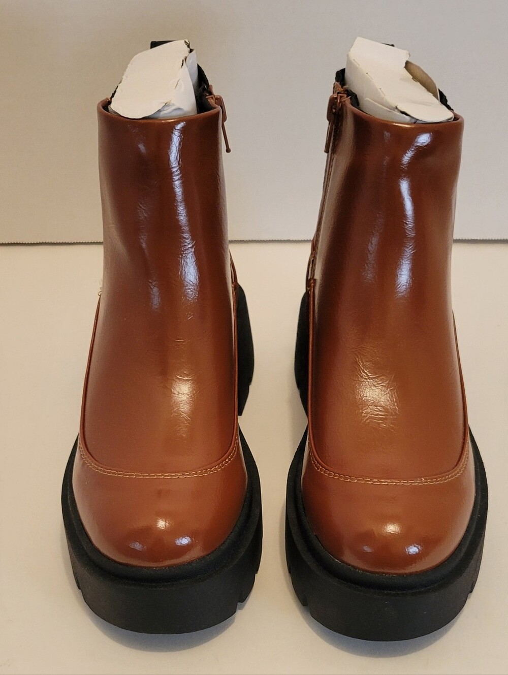 Portland Boot Company Lug Sole Chelsea Ankle Boots Mocha Brown NIB Women's Sz 6 - Picture 3 of 14
